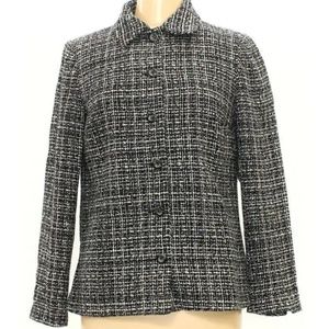 Chadwicks Women's Blazer Size 10T  White,Black, Acrylic,Polyester